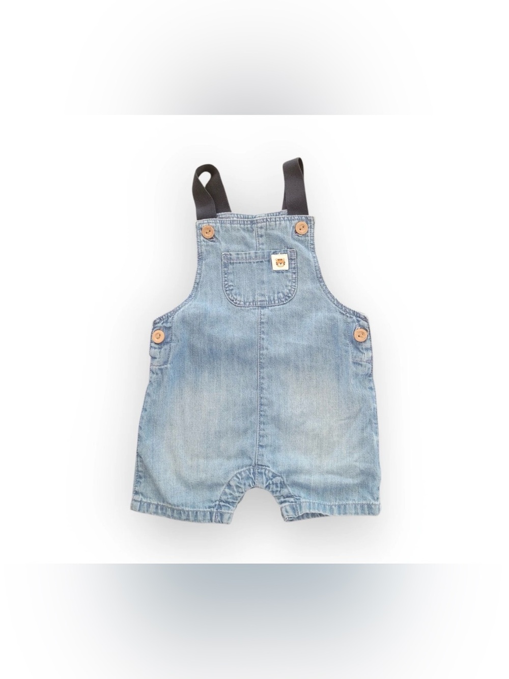 H&M Light Blue Denim Kids Short Overalls with Dark Straps